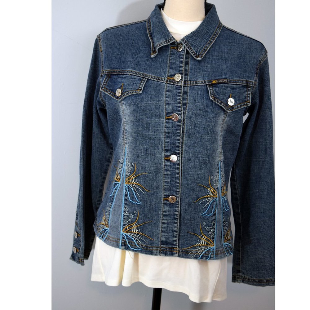 Beautiful Taichan Asian Jean Jacket sz Medium